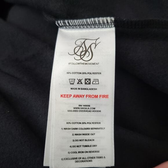 SikSilk youth overhead hoodie in black Size 15 - Picture 10 of 14